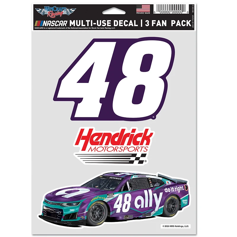 WinCraft Alex Bowman Three-Piece Fan Decal Set