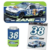 WinCraft Zane Smith Aaron's Fan Pack with License Plate, Decal Set & Can Cooler