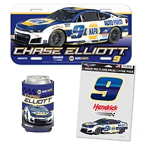 WinCraft Chase Elliott NAPA Fan Pack with License Plate, Decal Set & Can Cooler