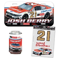 WinCraft Josh Berry Ford Motorcraft Fan Pack with License Plate, Decal Set & Can Cooler