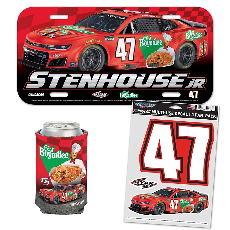 WinCraft Ricky Stenhouse Jr. Chef Boyardee Fan Pack with License Plate, Decal Set & Can Cooler