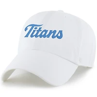 Men's '47  White Tennessee Titans Script Clean Up Adjustable Hat