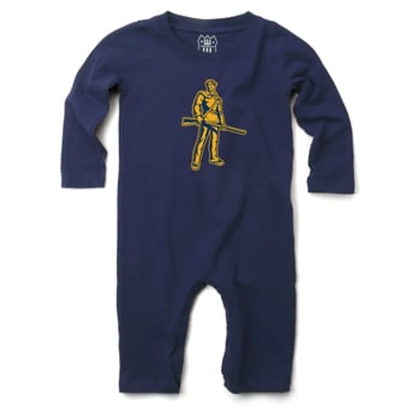 Infant Wes & Willy  Navy West Virginia Mountaineers Long Sleeve Romper