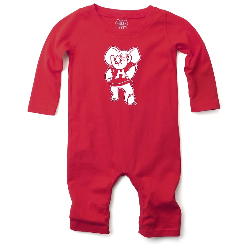 Infant Wes & Willy Red Alabama Crimson Tide Long Sleeve Romper