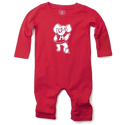 Infant Wes & Willy Red Alabama Crimson Tide Long Sleeve Romper