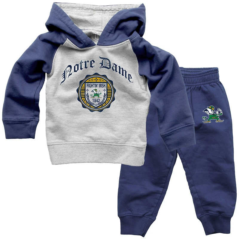 Infant Wes & Willy Navy Notre Dame Fighting Irish Raglan Hoodie and Sweatpants Set