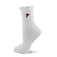 Women's PRO Compression  White Atlanta Falcons Logo Lettuce Hem Quarter Socks