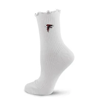 Women's PRO Compression  White Atlanta Falcons Logo Lettuce Hem Quarter Socks