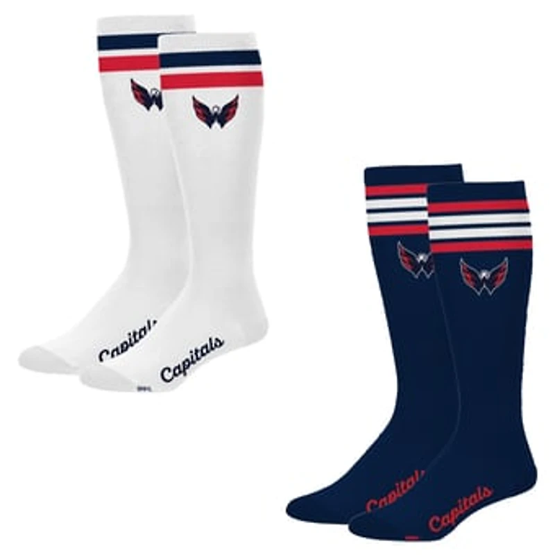 Women's PRO Compression Washington Capitals Varsity Stripe Knee-High Compression Socks Two Pack