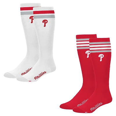 Women's PRO Compression Philadelphia Phillies Varsity Stripe Knee-High Compression Socks Two Pack