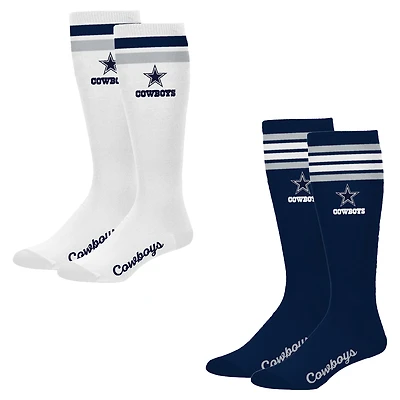 Women's PRO Compression Dallas Cowboys Varsity Stripe Knee-High Compression Socks Two Pack