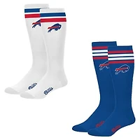 Women's PRO Compression Buffalo Bills Varsity Stripe Knee-High Compression Socks Two Pack