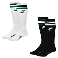 Women's PRO Compression Philadelphia Eagles Varsity Stripe Knee-High Compression Socks Two Pack