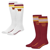 Women's PRO Compression Washington Commanders Varsity Stripe Knee-High Compression Socks Two Pack