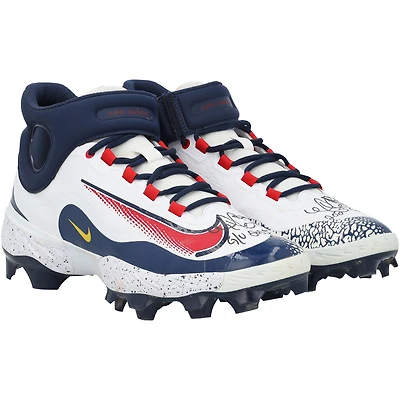 Willson Contreras St. Louis Cardinals Autographed Game-Used White/Navy Nike Cleats from the 2025 MLB Season with "2025 G/U" Inscription