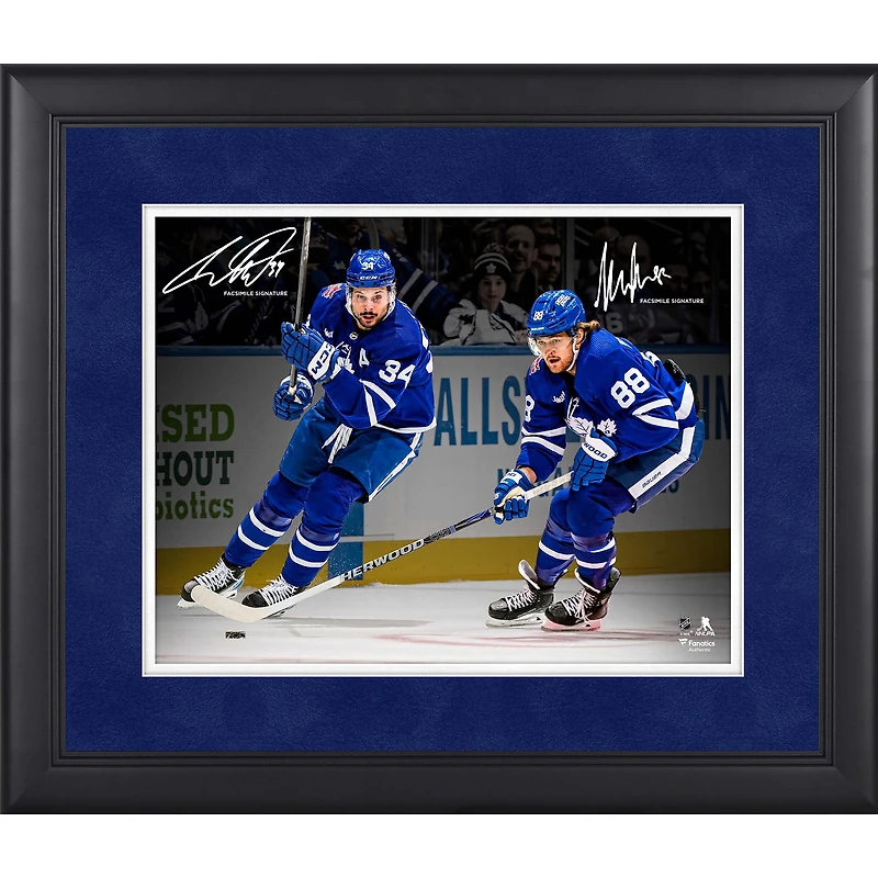 Auston Matthews & William Nylander Toronto Maple Leafs Facsimile Signature Framed 11" x 14" Spotlight Photograph