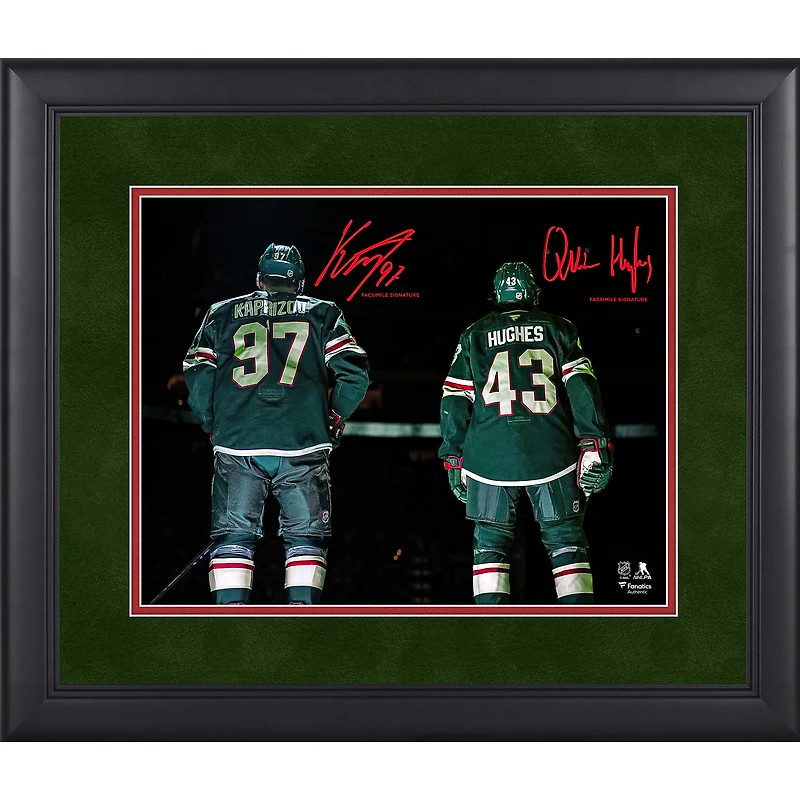 Quinn Hughes & Kirill Kaprizov Minnesota Wild Facsimile Signature Framed 11" x 14" Spotlight Photograph