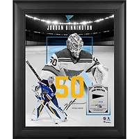 Jordan Binnington St. Louis Blues Facsimile Signature Framed 11" x 14" Showcase Collage with a Piece of Game-Used Puck - Limited Edition of 250