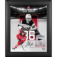 Jack Hughes New Jersey Devils Facsimile Signature Framed 11" x 14" Showcase Collage with a Piece of Game-Used Puck - Limited Edition of 250
