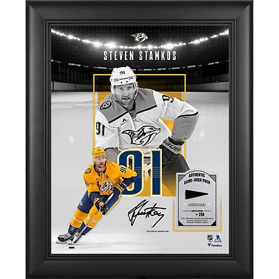 Steven Stamkos Nashville Predators Facsimile Signature Framed 11" x 14" Showcase Collage with a Piece of Game-Used Puck - Limited Edition of 250