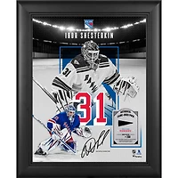 Igor Shesterkin New York Rangers Facsimile Signature Framed 11" x 14" Showcase Collage with a Piece of Game-Used Puck - Limited Edition of 250