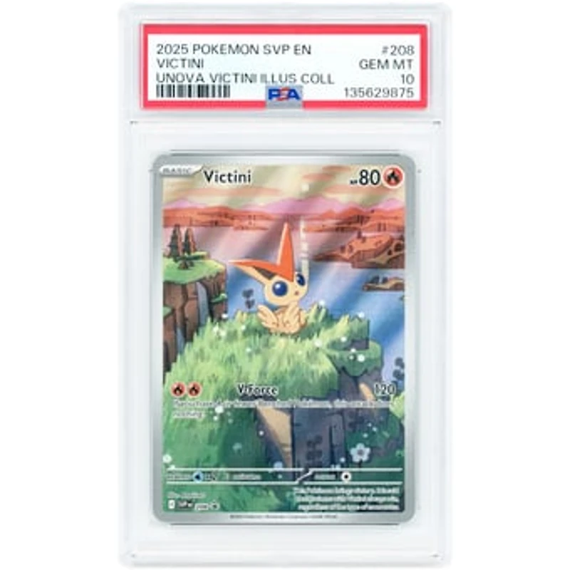 Victini 2025 Pokemon Scarlet & Violet Black Star Promo #208 PSA Authenticated 10 Card
