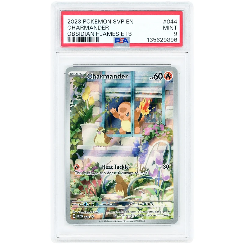 Charmander 2023 Pokemon Obsidian Flames ETB Promo #044 PSA Authenticated 9 Card