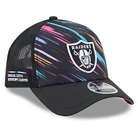 Men's New Era Black Las Vegas Raiders 2026 NFL Crucial Catch 9FORTY Apex Adjustable Hat