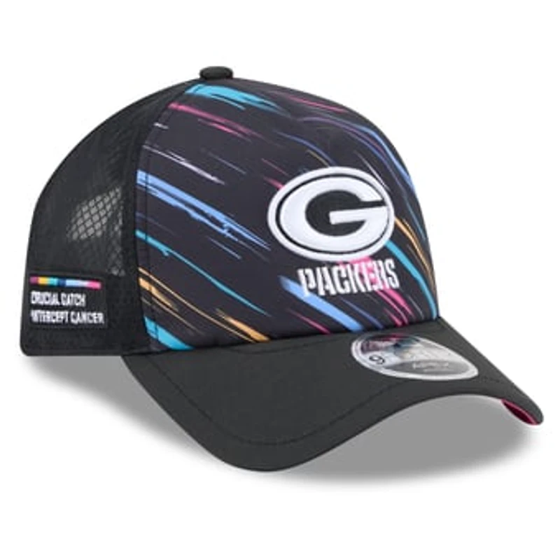Men's New Era Black Green Bay Packers 2026 NFL Crucial Catch 9FORTY Apex Adjustable Hat