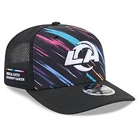 Men's New Era Black Los Angeles Rams 2026 NFL Crucial Catch 9SEVENTY Adjustable Trucker Hat