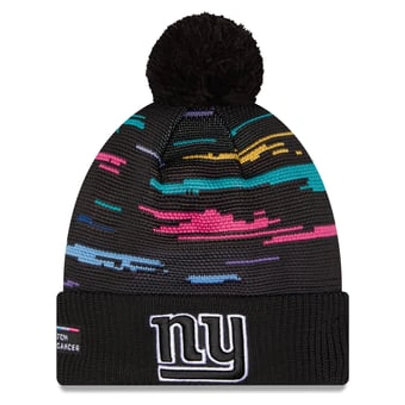 Men's New Era Black New York Giants 2026 NFL Crucial Catch Cuffed Knit Hat with Pom