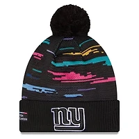 Men's New Era Black New York Giants 2026 NFL Crucial Catch Cuffed Knit Hat with Pom