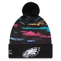 Men's New Era Black Philadelphia Eagles 2026 NFL Crucial Catch Cuffed Knit Hat with Pom