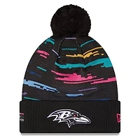 Men's New Era Black Baltimore Ravens 2026 NFL Crucial Catch Cuffed Knit Hat with Pom