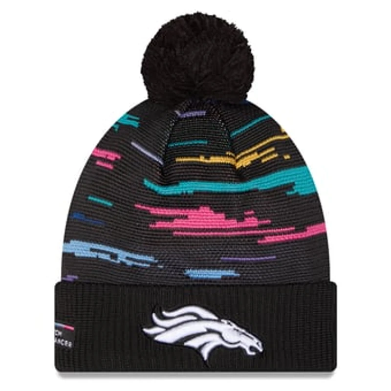 Men's New Era Black Denver Broncos 2026 NFL Crucial Catch Cuffed Knit Hat with Pom