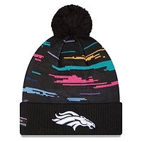 Men's New Era Black Denver Broncos 2026 NFL Crucial Catch Cuffed Knit Hat with Pom