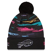 Men's New Era Black Buffalo Bills 2026 NFL Crucial Catch Cuffed Knit Hat with Pom