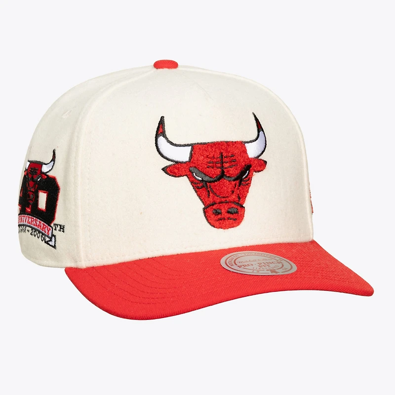 Unisex Mitchell & Ness Cream Chicago Bulls Cream Team Pro Adjustable Hat