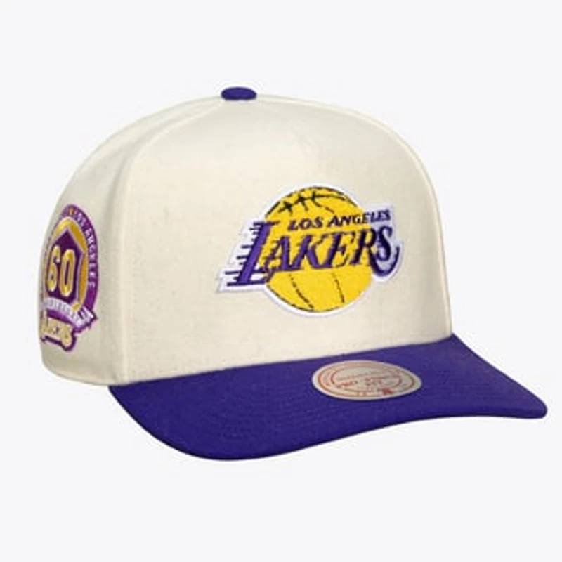 Unisex Mitchell & Ness Cream Los Angeles Lakers Cream Team Pro Adjustable Hat
