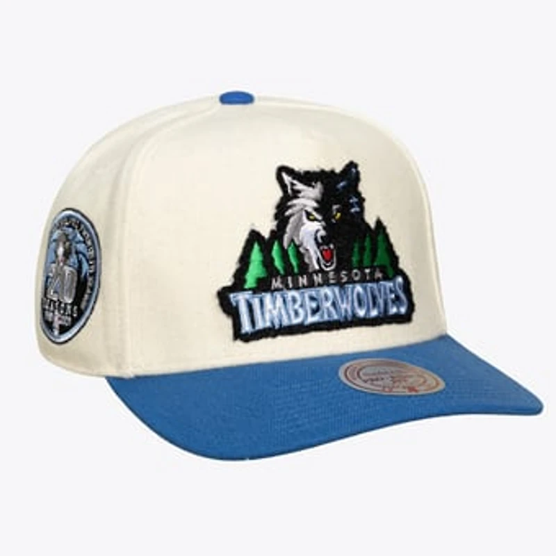 Unisex Mitchell & Ness Cream Minnesota Timberwolves Cream Team Pro Adjustable Hat