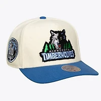 Unisex Mitchell & Ness Cream Minnesota Timberwolves Cream Team Pro Adjustable Hat