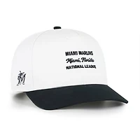 Men's '47 White/Black Miami Marlins Contemporary Two-Tone Hitch Adjustable Hat
