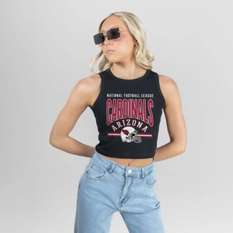Women's Gameday Couture Black Arizona Cardinals Mic Drop Essential Ribbed Crop Tank Top