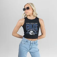 Women's Gameday Couture Black Indianapolis Colts Mic Drop Essential Ribbed Crop Tank Top