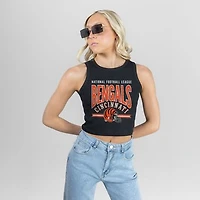 Women's Gameday Couture Black Cincinnati Bengals Mic Drop Essential Ribbed Crop Tank Top