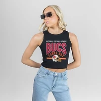 Women's Gameday Couture Black Tampa Bay Buccaneers Mic Drop Essential Ribbed Crop Tank Top