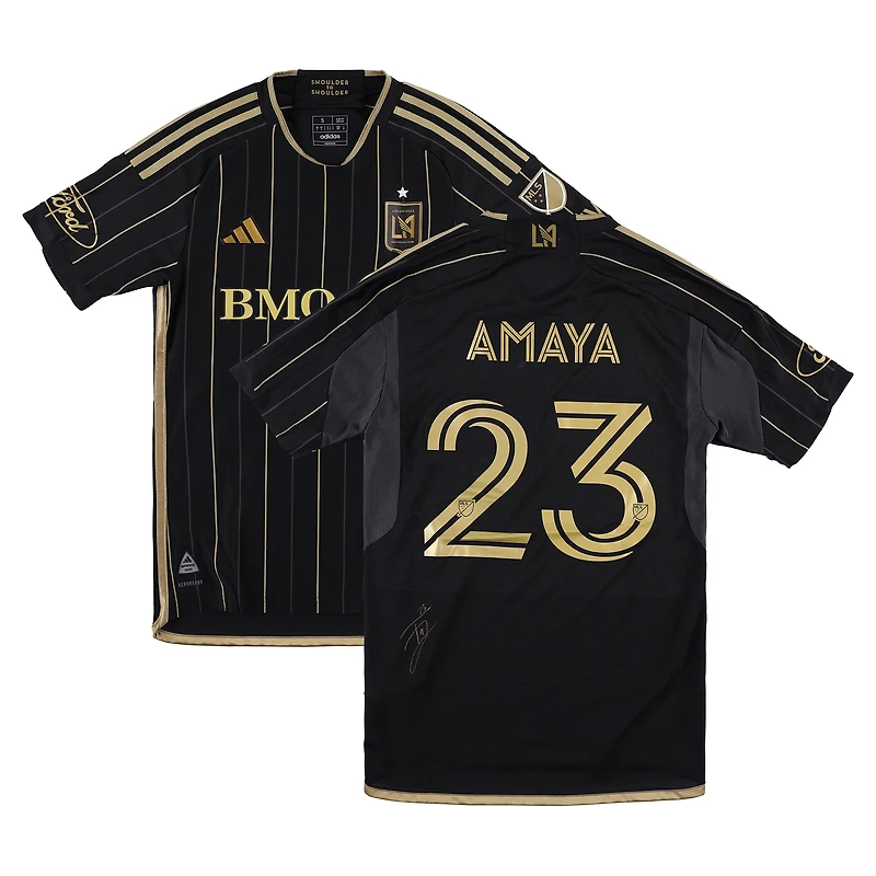 Frankie Amaya LAFC Autographed Match-Used #23 Black Jersey from the 2025 MLS Season - Size S