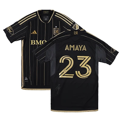 Frankie Amaya LAFC Autographed Match-Used #23 Black Jersey from the 2025 MLS Season - Size S