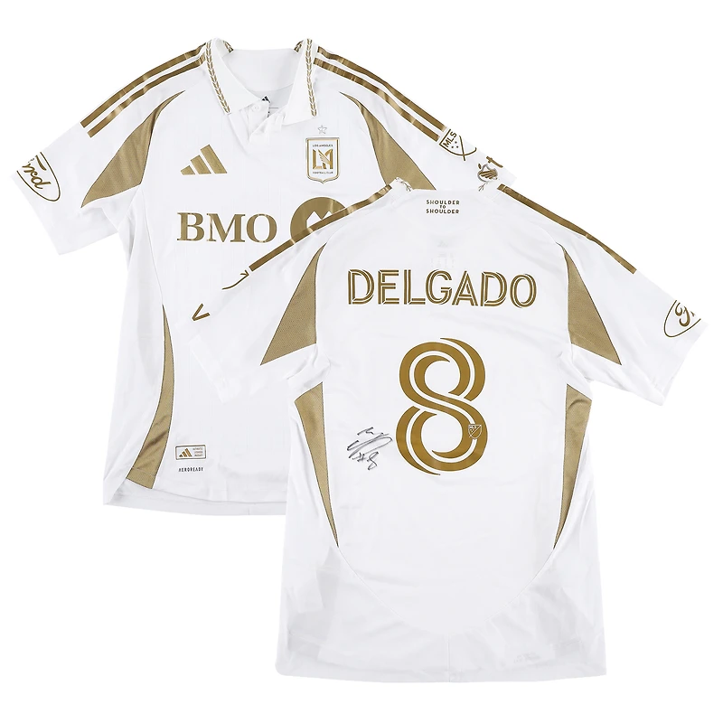 Mark Delgado LAFC Autographed Match-Used #8 White Jersey from the 2025 MLS Season - Size M