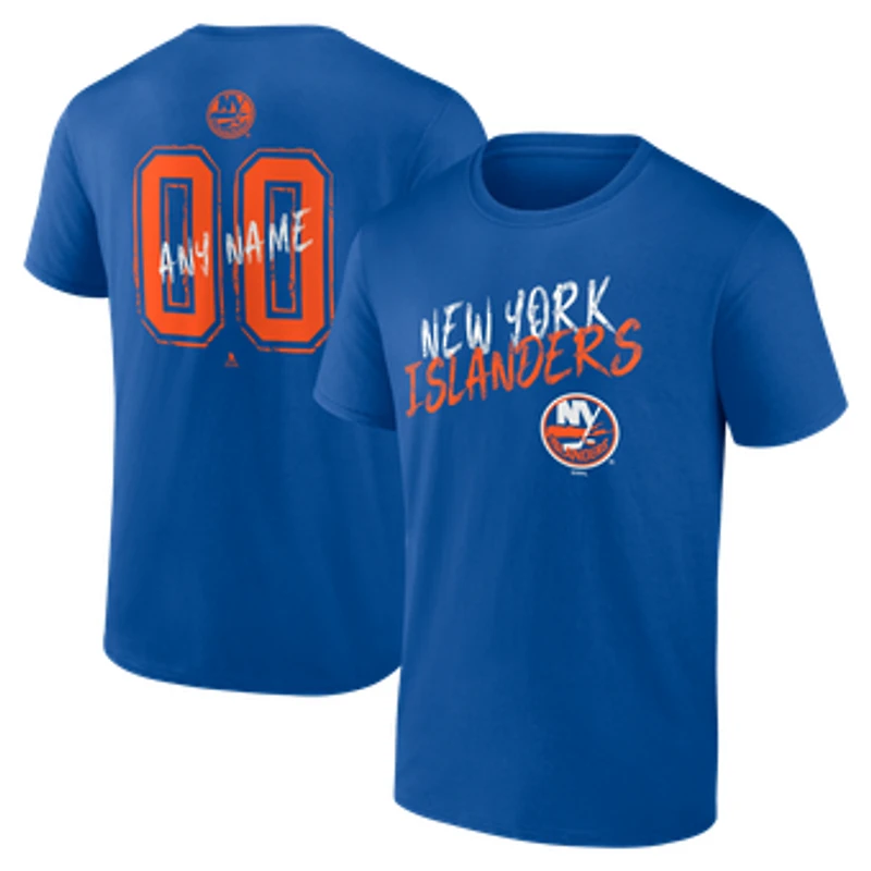 Men's Royal New York Islanders Big & Tall Hustle Personalized Name & Number T-Shirt